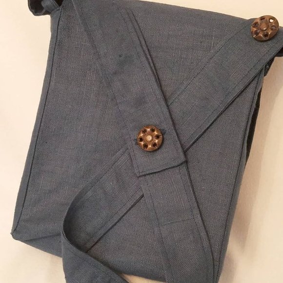 Messenger Bag Adjustable Embroidered Bird Vintage Fabric - Picture 5 of 11